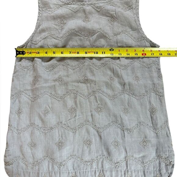 Saint Tropez West Tank 100% Linen Embroidered Bohemian Peasant Womens Small - Picture 7 of 8